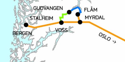 แผนที่ของนอร์เวย์ใน nutshell