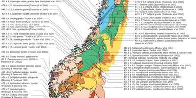 แผนที่ของ geological นอร์เวย์ Name