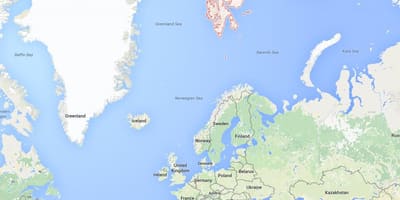 Spitsbergen นอร์เวย์บนแผนที่