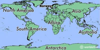 แผนที่ของนอร์เวย์ตำแหน่งของโลก 